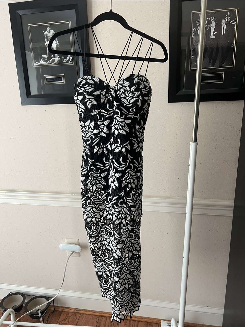 Rare London Body Suit Embroidered Strapless Dress